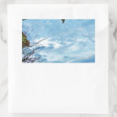 Sticker Rectangulaire Élégant Noël Holly, ciel bleu (Sac)