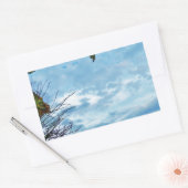 Sticker Rectangulaire Élégant Noël Holly, ciel bleu (Enveloppe)