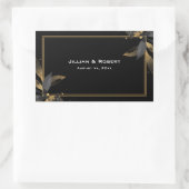 Sticker Rectangulaire Élégant Noir avec Mariage Or (Sac)