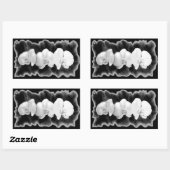 Sticker Rectangulaire Élégant noir blanc tropical orchidées floral (Feuille)