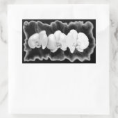 Sticker Rectangulaire Élégant noir blanc tropical orchidées floral (Sac)