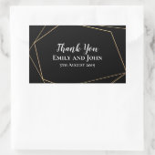 Sticker Rectangulaire Elégant Noir & Or Lignes géométriques Mariage Fave (Sac)