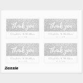 Sticker Rectangulaire Élégant Parties scintillant Mariage en argent Spar (Feuille)