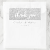 Sticker Rectangulaire Élégant Parties scintillant Mariage en argent Spar (Sac)