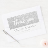 Sticker Rectangulaire Élégant Parties scintillant Mariage en argent Spar (Enveloppe)
