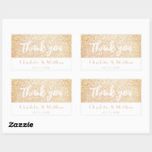 Sticker Rectangulaire Élégant Parties scintillant Mariage or Sparkle (Feuille)