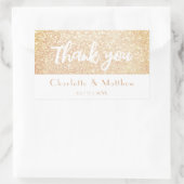 Sticker Rectangulaire Élégant Parties scintillant Mariage or Sparkle (Sac)