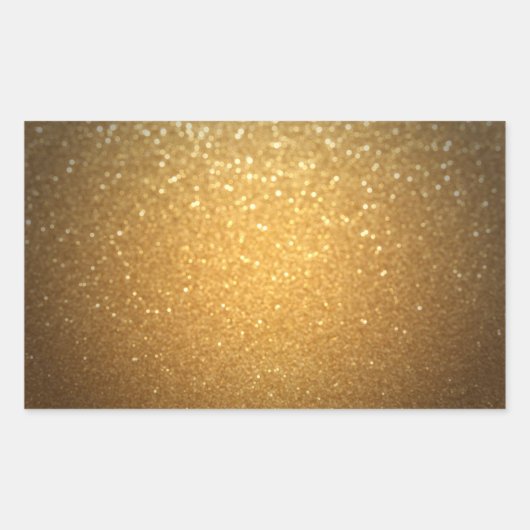 Sticker Rectangulaire Elegant Parties scintillant or Modèle vierge Ajout (Devant)