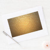 Sticker Rectangulaire Elegant Parties scintillant or Modèle vierge Ajout (Enveloppe)