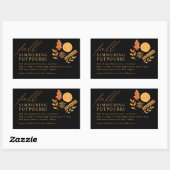 Sticker Rectangulaire Élégant Pot-pourri à Infusion de Style Aquarelle p (Feuille)