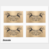 Sticker Rectangulaire Élégant renne de Noël simple moderne (Feuille)