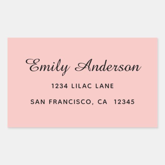 Sticker Rectangulaire Élégant rose (Devant)