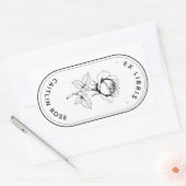 Sticker Rectangulaire Elegant Rose Ex Libris Bookplate Labels - Custom (Enveloppe)