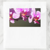 Sticker Rectangulaire Élégant rose fleurs tropicales orchidées (Sac)