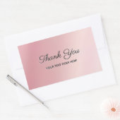 Sticker Rectangulaire Elegant Rose Gold Custom Text Thank You Luxe (Enveloppe)