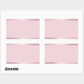 Sticker Rectangulaire Élégant Rose moderne Gold Blank Modèle tendance (Feuille)