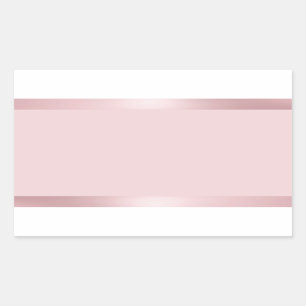 Sticker Rectangulaire Élégant Rose moderne Gold Blank Modèle tendance