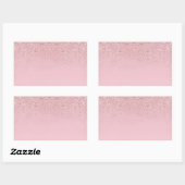 Sticker Rectangulaire Élégant Rose Parties scintillant or Blank Modèle m (Feuille)