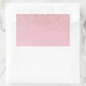 Sticker Rectangulaire Élégant Rose Parties scintillant or Blank Modèle m (Sac)