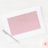 Sticker Rectangulaire Élégant Rose Parties scintillant or Blank Modèle m (Enveloppe)