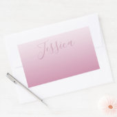 Sticker Rectangulaire Élégant script et rose modifiable (n'importe quell (Enveloppe)