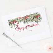 Sticker Rectangulaire Élégant Script Joyeux cadeau de Noël (Enveloppe)