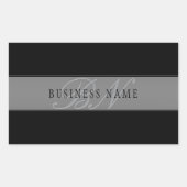 Sticker Rectangulaire Élégant script modifiable Nom commercial/autre tex (Devant)