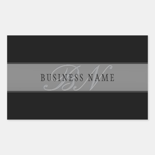 Sticker Rectangulaire Élégant script modifiable Nom commercial/autre tex (Devant)