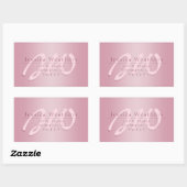 Sticker Rectangulaire Élégant Script Monogram Mauve Ombre Adresse de ret (Feuille)