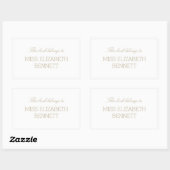Sticker Rectangulaire Elegant Simple Gold Name Plaque (Feuille)