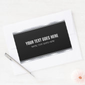 Sticker Rectangulaire Élégant Texte Noir Et Argent Ajoutez Votre Nom Mod (Enveloppe)