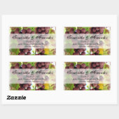 Sticker Rectangulaire Élégant Vignoble Mariage de raisins pourpre/vert (Feuille)