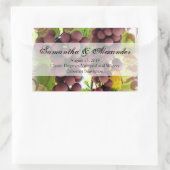 Sticker Rectangulaire Élégant Vignoble Mariage de raisins pourpre/vert (Sac)