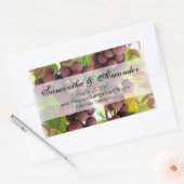 Sticker Rectangulaire Élégant Vignoble Mariage de raisins pourpre/vert (Enveloppe)