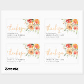 Sticker Rectangulaire Elégante aquarelle Apricot Floral (Feuille)