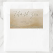 Sticker Rectangulaire Elégante aquarelle en Merci Mariage de sable (Sac)