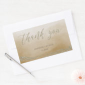 Sticker Rectangulaire Elégante aquarelle en Merci Mariage de sable (Enveloppe)
