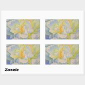 Sticker Rectangulaire Elégante aquarelle fleurie de pivoine blanche (Feuille)