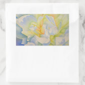 Sticker Rectangulaire Elégante aquarelle fleurie de pivoine blanche (Sac)