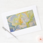 Sticker Rectangulaire Elégante aquarelle fleurie de pivoine blanche (Enveloppe)