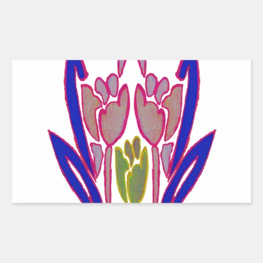 Sticker Rectangulaire Elégante aquarelle Rose Imprimer (Devant)