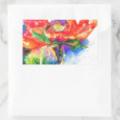 Sticker Rectangulaire Elégante aquarelle rouge florale (Sac)