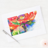 Sticker Rectangulaire Elégante aquarelle rouge florale (Enveloppe)