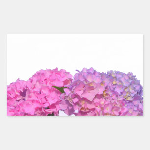 Sticker Rectangulaire Elégante florales violettes roses hydrangées