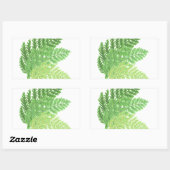 Sticker Rectangulaire Élégante fougères vertes feuilles de bois (Feuille)