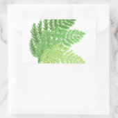 Sticker Rectangulaire Élégante fougères vertes feuilles de bois (Sac)
