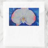 Sticker Rectangulaire Elégante orchidée d'aquarelle blanche rose (Sac)