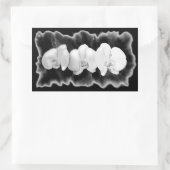 Sticker Rectangulaire Elégante orchidée noire blanche (Sac)