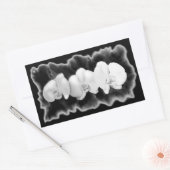Sticker Rectangulaire Elégante orchidée noire blanche (Enveloppe)