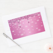 Sticker Rectangulaire Élégante Parties scintillant rose chaud (Enveloppe)